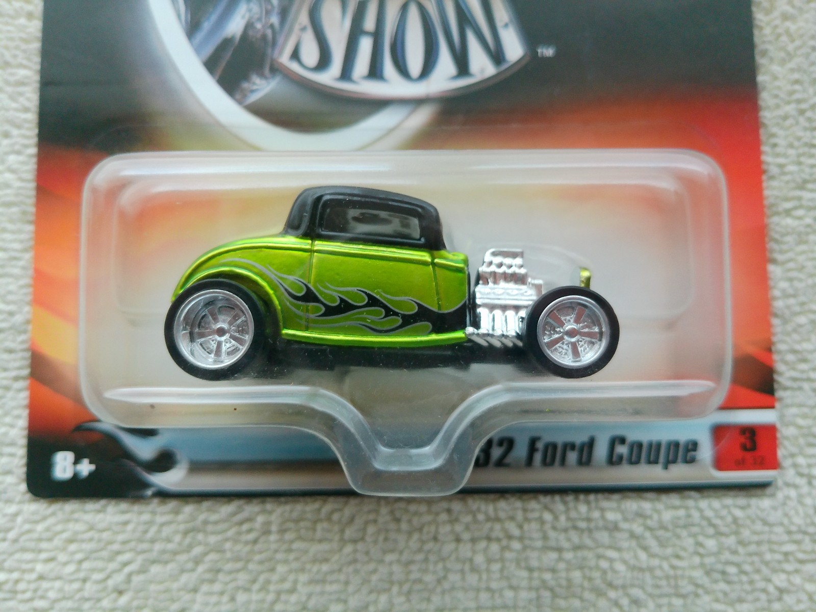 2006 Hot Wheels Street Show 32 Ford Coupe 3/32 Green & Black w/Real Rider NIB!