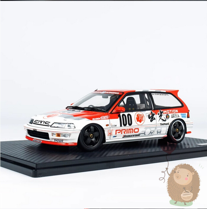 IG 1/18 Honda CIVIC EF9 SiR Resin Model Car Diecast Hobby Gifts Collection White