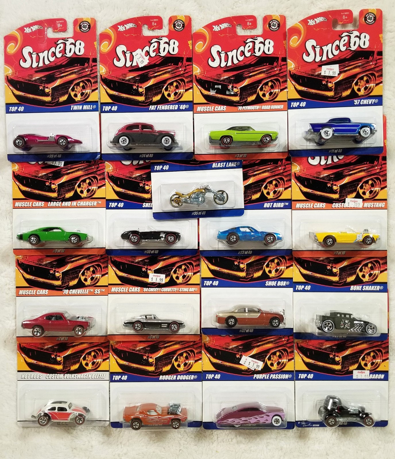 Hot Wheels 40th Anniversary Since ’68 Top 40 Lot 17 57 Chevy Red Baron Beetle