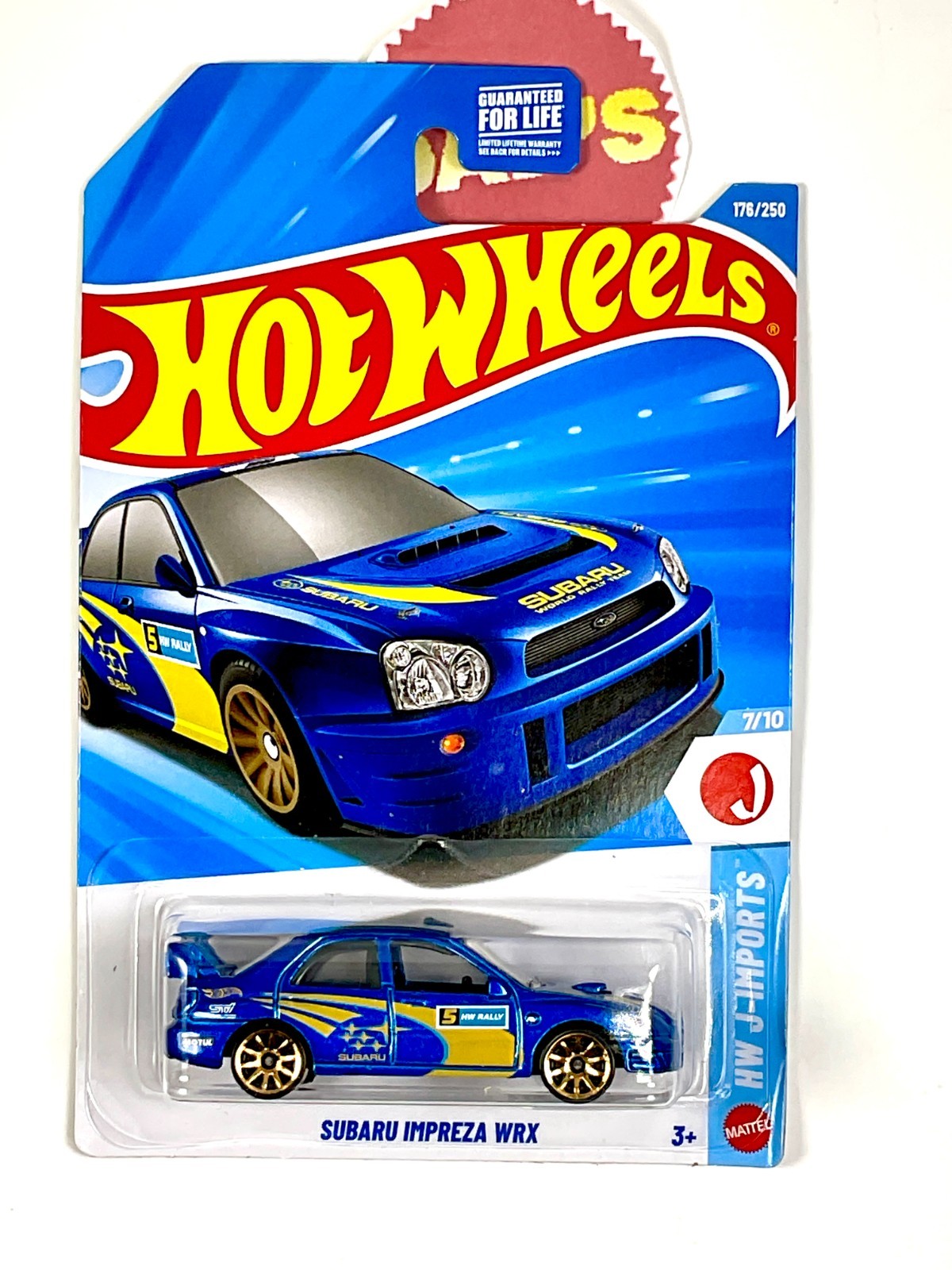 Hot Wheels Subaru Impreza WRX Blue, 10 Spoke Gold Rims, JDM #176 J-Imports