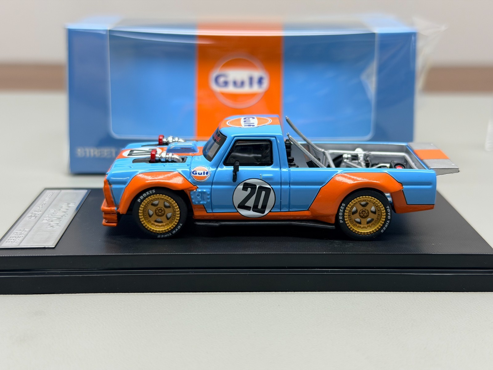 SW 1/64 Ford Mustang Hoonicorn F-150 Pickup Truck Gulf Model Diecast Metal Car