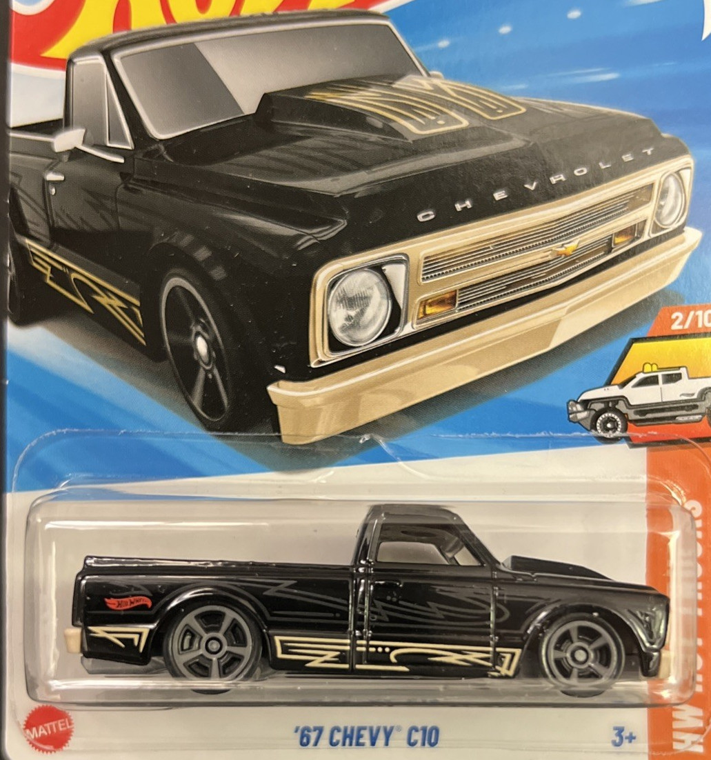 2025 Hot Wheels ~ 21/250 ’67 CHEVY C10 BLACK 2/10 HW HOT TRUCKS ~ BOX SHIP FREE