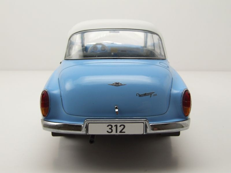 MODELCAR,WARTBURG 312 1965 Light blue and white, 1/18, MOD18300