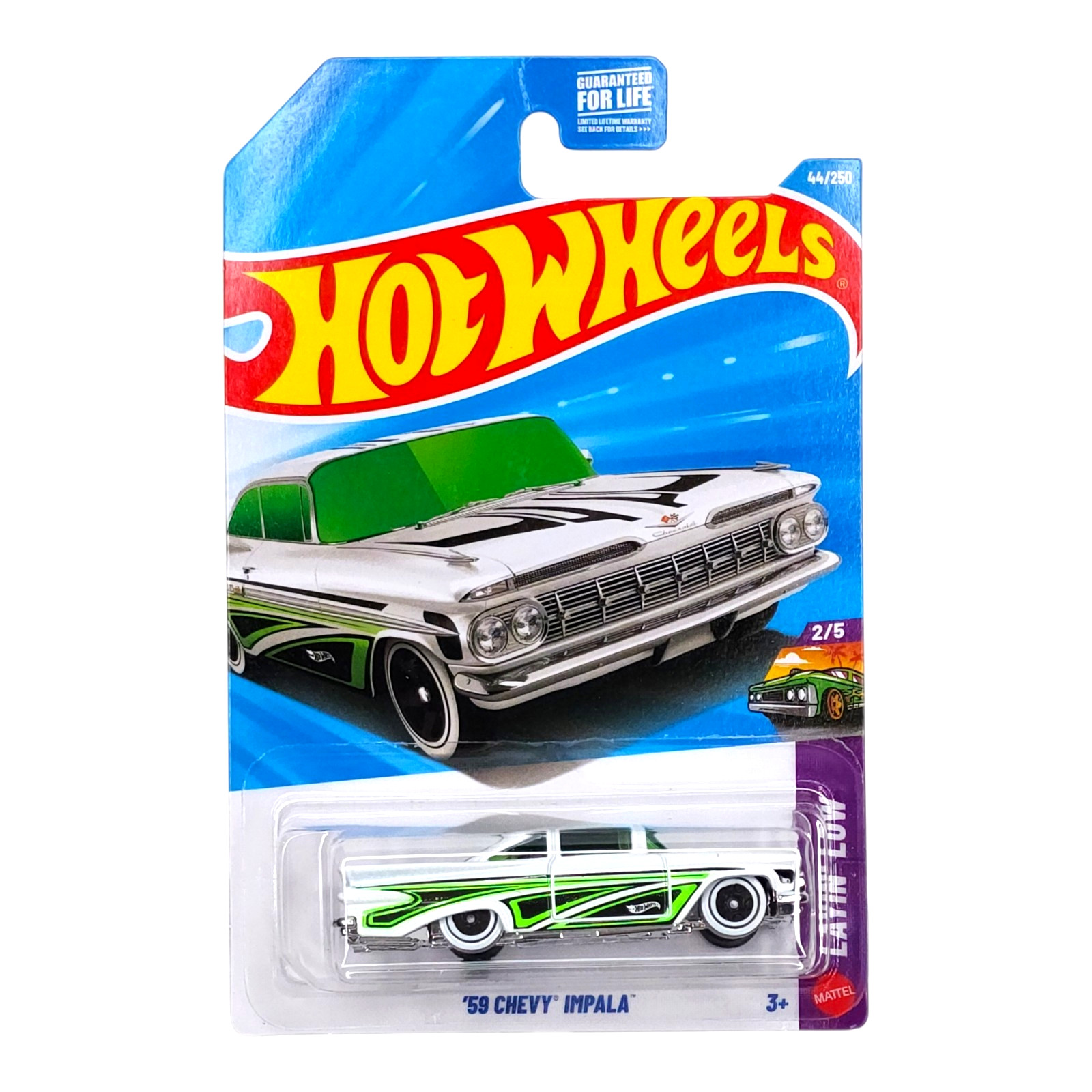HOT WHEELS ’59 Chevy Impala White Layin’ Low Mainline Bel Air JJK81 2026