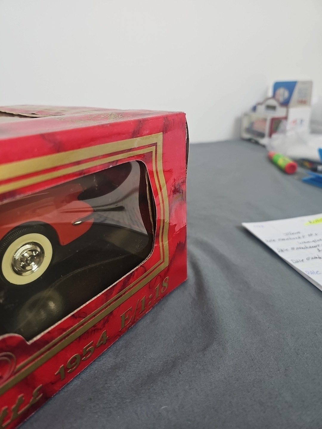 Vintage Mira Golden Line 1954 Chevrolet Corvette RED 1:18 #6195 NICE!!