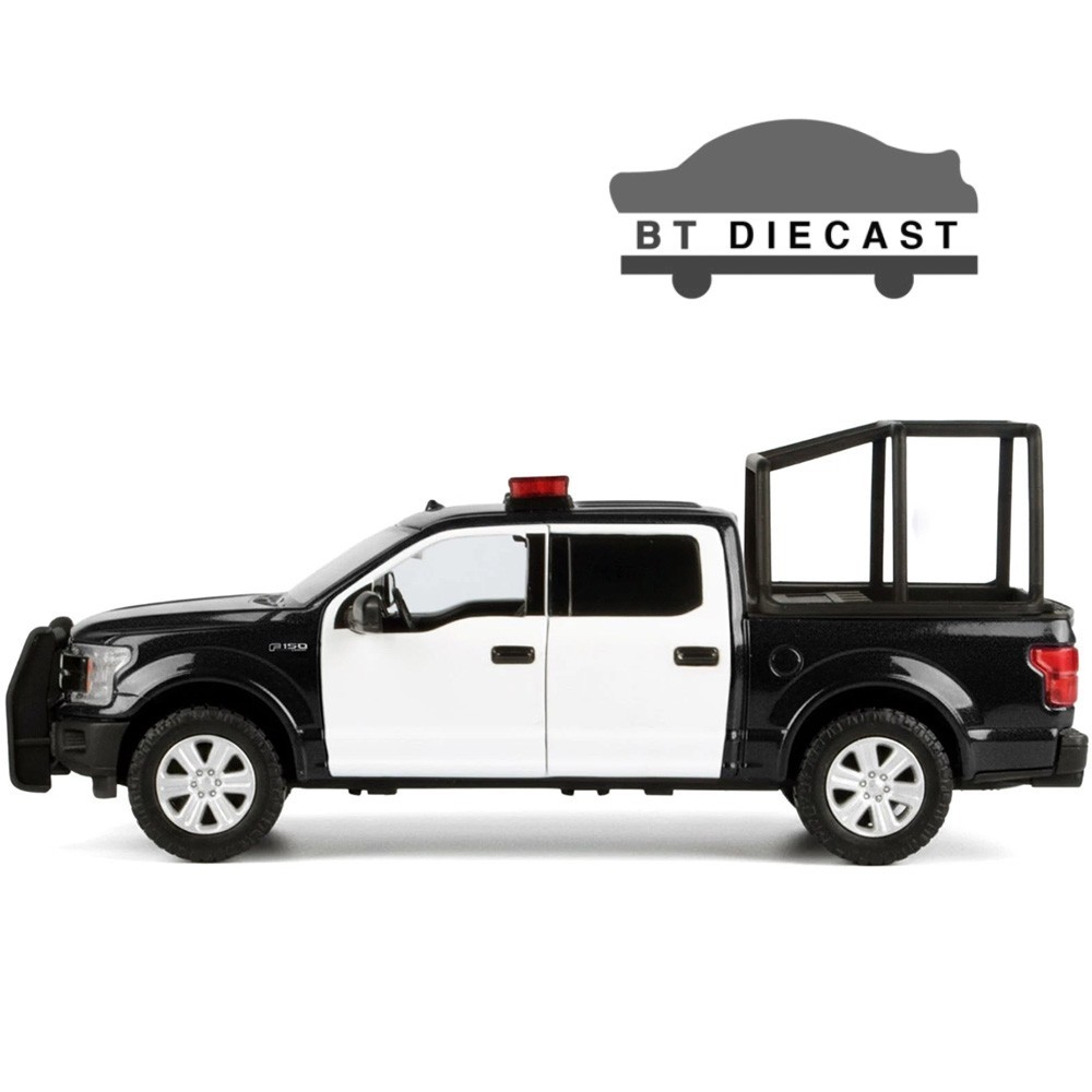 MOTORMAX 2019 FORD F-150 LARIAT CREW CAB 1/27 with STAND CAGE BLACK WHITE 79543