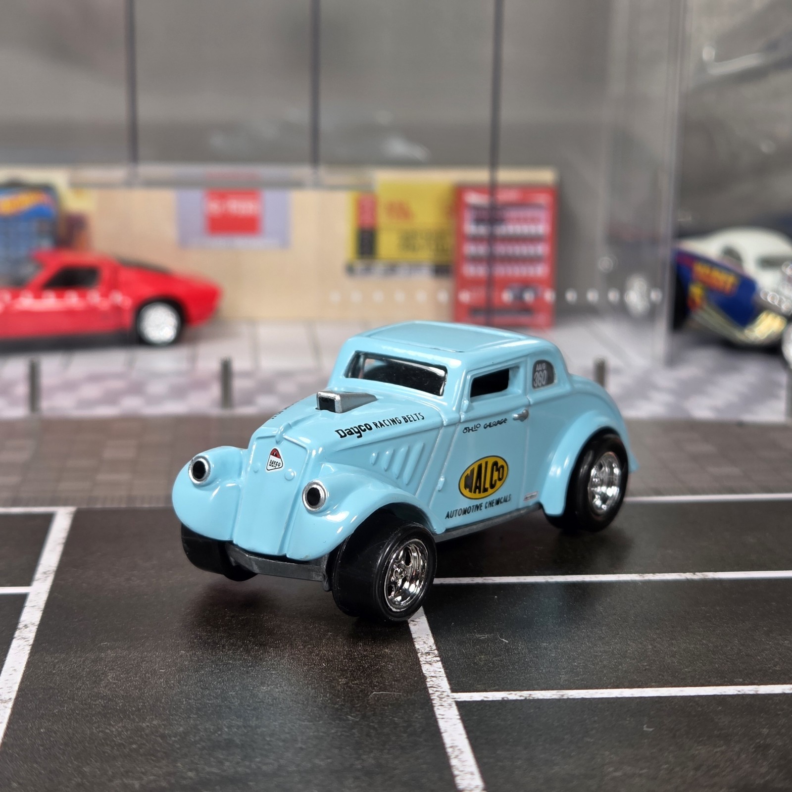 Johnny Lightning OHIO GEORGE 1933 WILLYS MALCO GASSER NHRA 1/64 Blue 33 Hot Rod