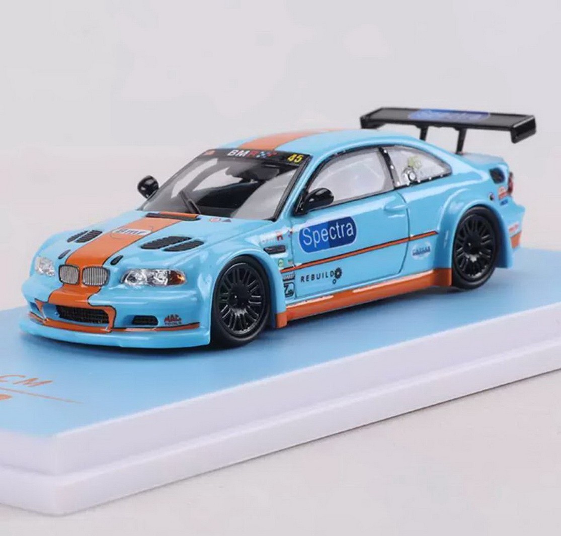 DCM 1/64 Scale BMW M3 E46 GTR Gulf Diecast Car Model Collection Toy