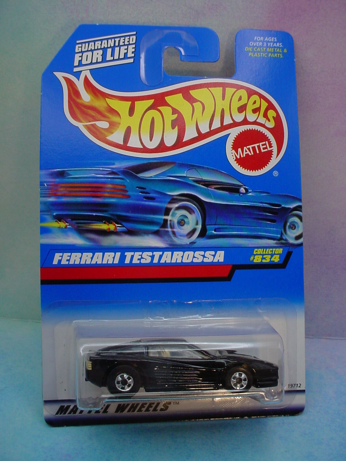 1998 Hot Wheels FERRARI TESTAROSSA #834☆ black;tan;bw☆Mainline