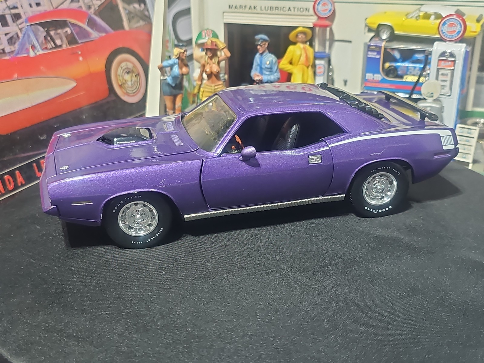 VINTAGE Ertl 1970 Plymouth Hemi Cuda Purple NICE CAR 🚗 READ 📚
