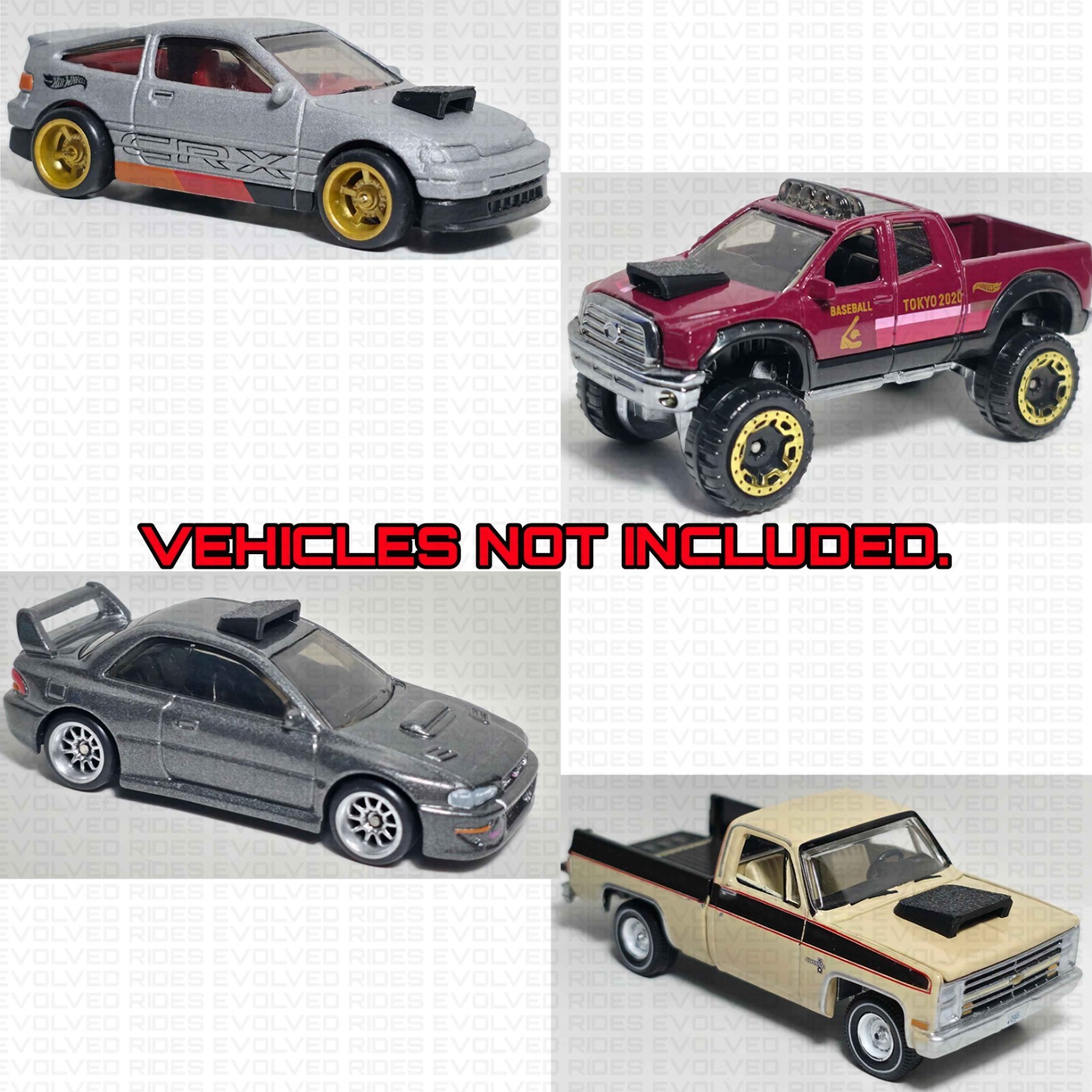 8PC Universal Hood Scoop / Roof Vent For 1/64 Scale Customs