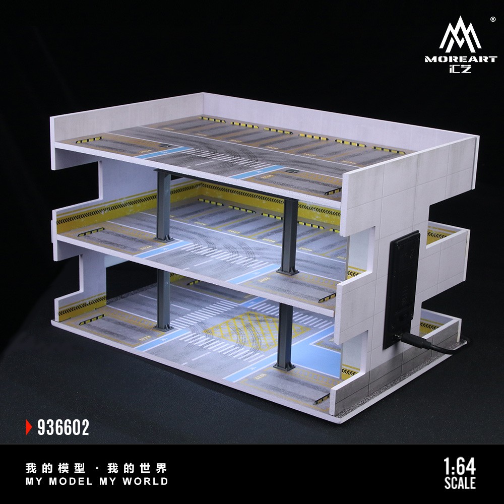 Diorama 1:64 Diorama Multi-Layer Garage LED Lighting Model Car Display Case