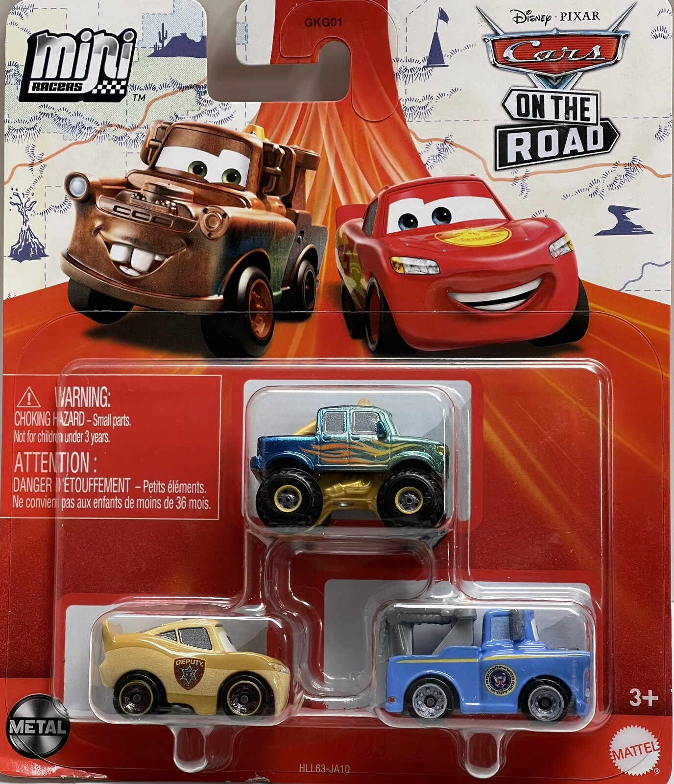Disney Pixar Cars 2023 Mini Racers 3 Pack President Mater Deputy Hazard Ivy