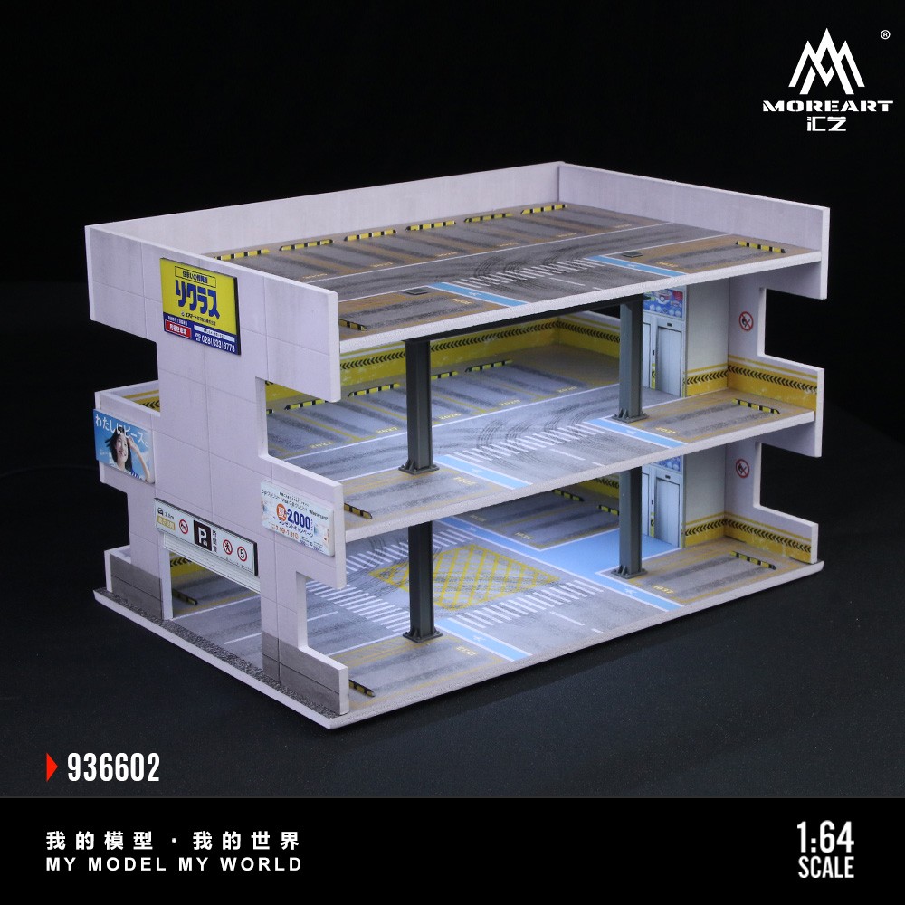 Diorama 1:64 Diorama Multi-Layer Garage LED Lighting Model Car Display Case