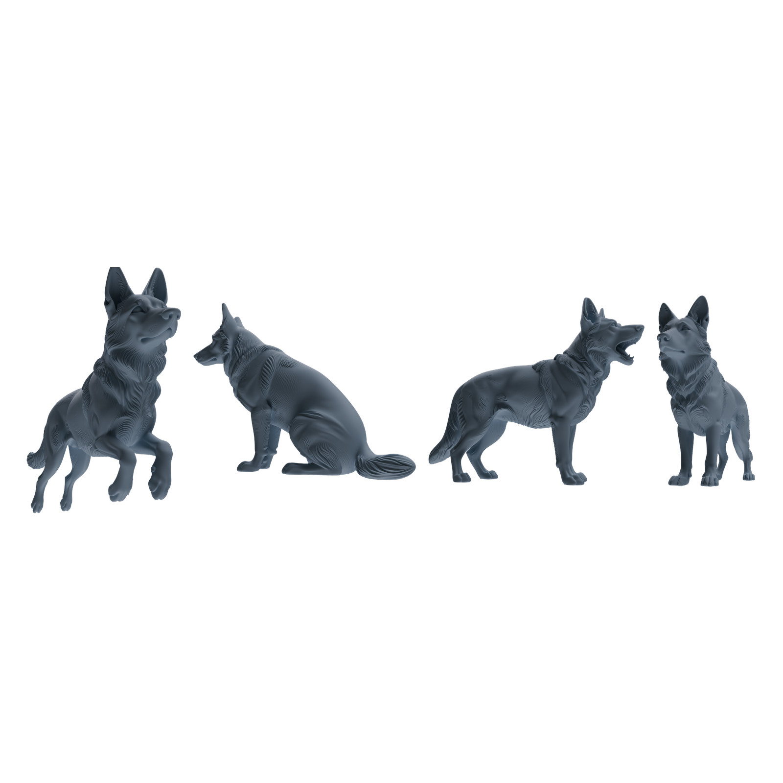 MRY-SFW 1/64/87/160 German Shepherd Pose Model HO N Scale Miniatures Diorama