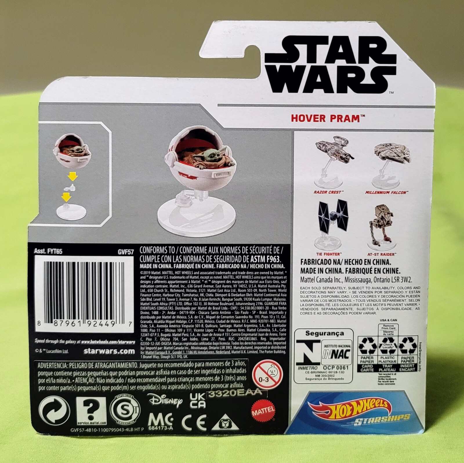 Hot Wheels Star Wars Starships Mandalorian The Child Hover Pram Baby Yoda Disney