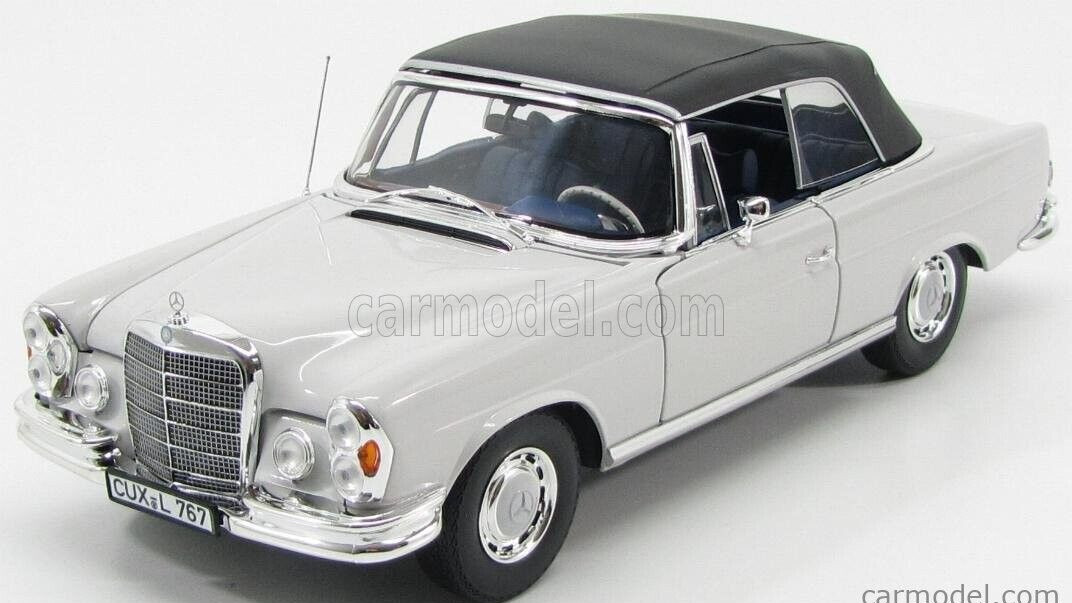 NOREV 1969 MERCEDES 280SE CABRIO Light Grey W/Removable Top 1:18*New! VERY RARE!