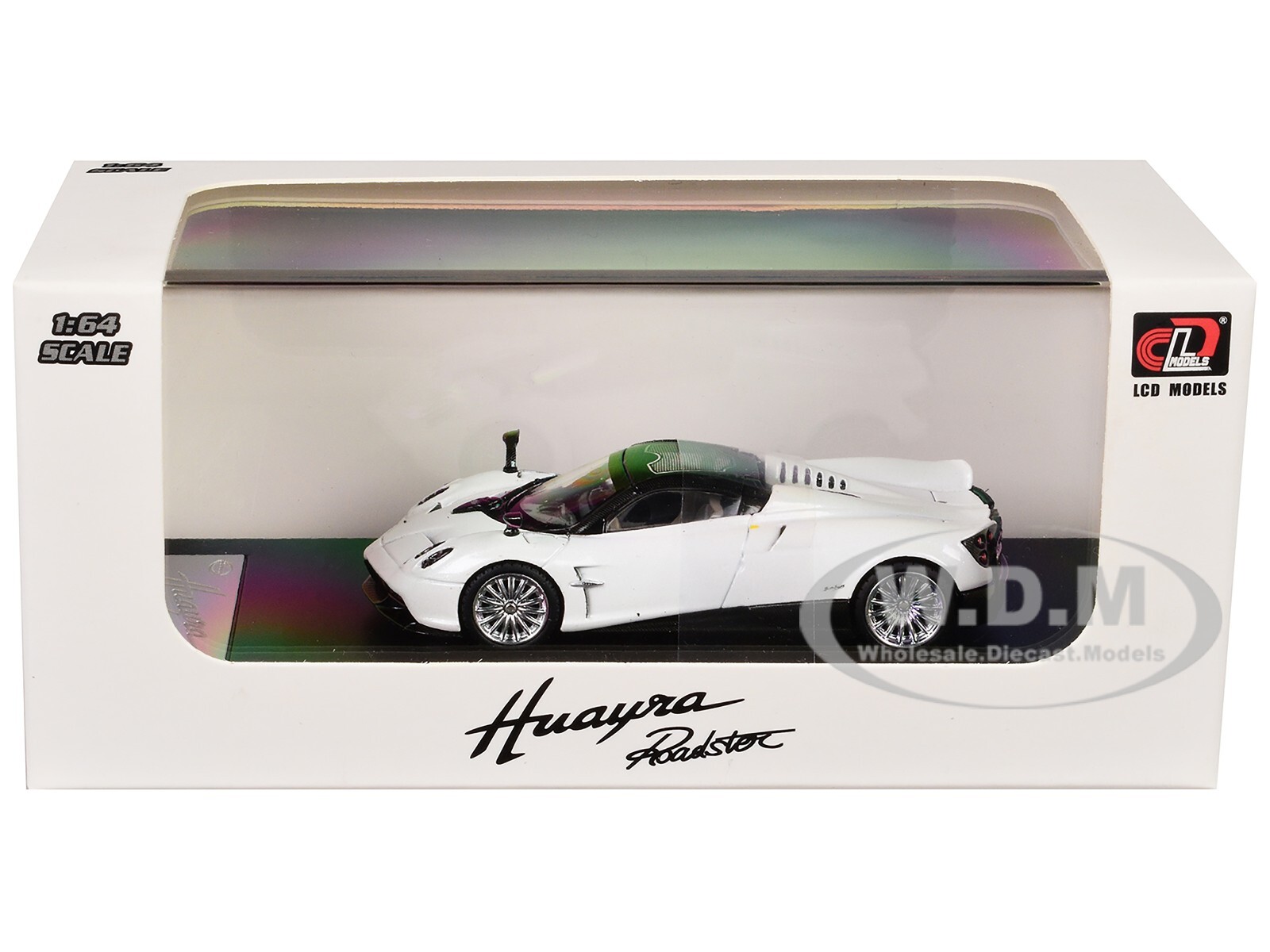 PAGANI HUAYRA ROADSTER WHITE MET. 1/64 DIECAST MODEL CAR BY LCD MODELS LCD64015