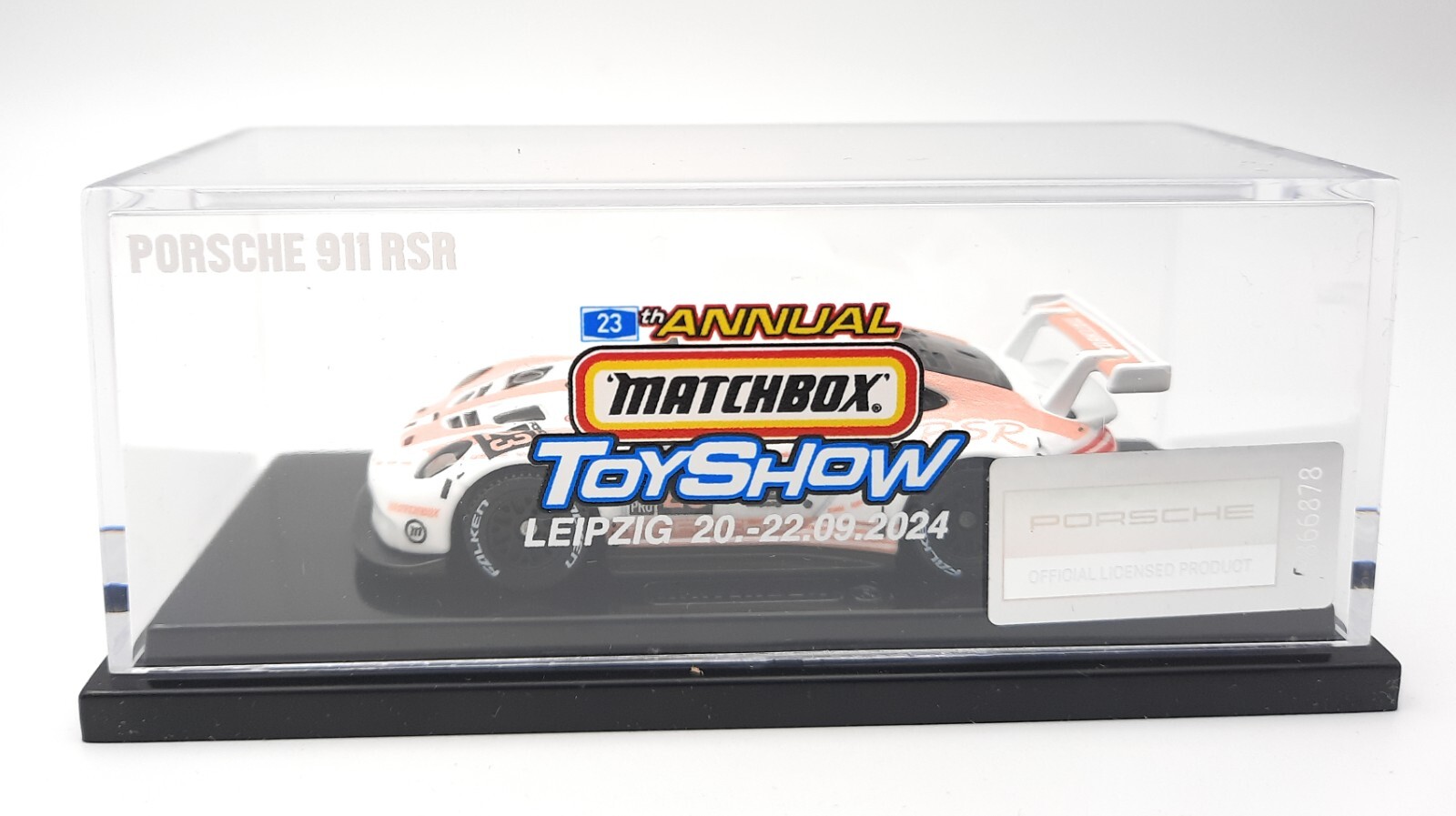 Matchbox Superfast Porsche 911 RSR white Leipzig Toy Fair 2024 Dinner. 1 of 250