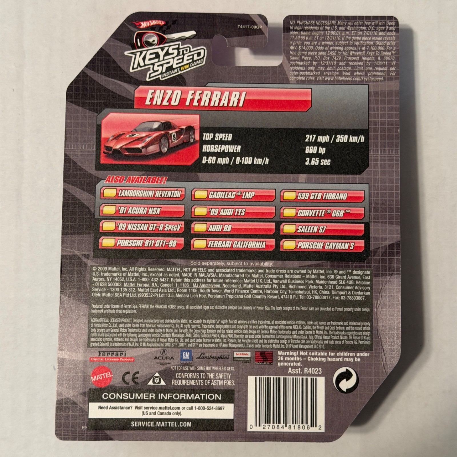 Hot Wheels Speed Machines Enzo Ferrari Red 1:64 Sealed