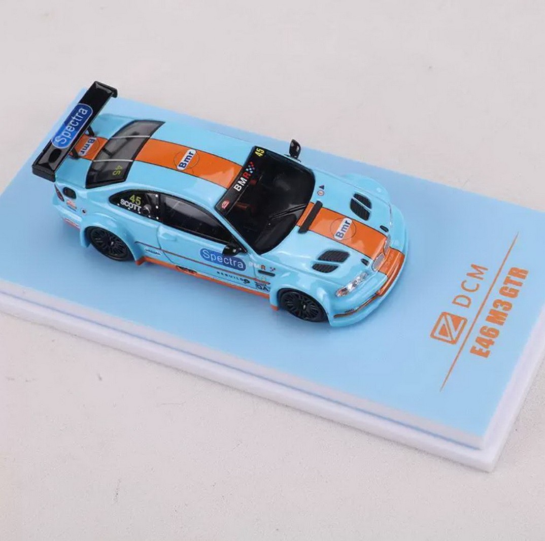 DCM 1/64 Scale BMW M3 E46 GTR Gulf Diecast Car Model Collection Toy