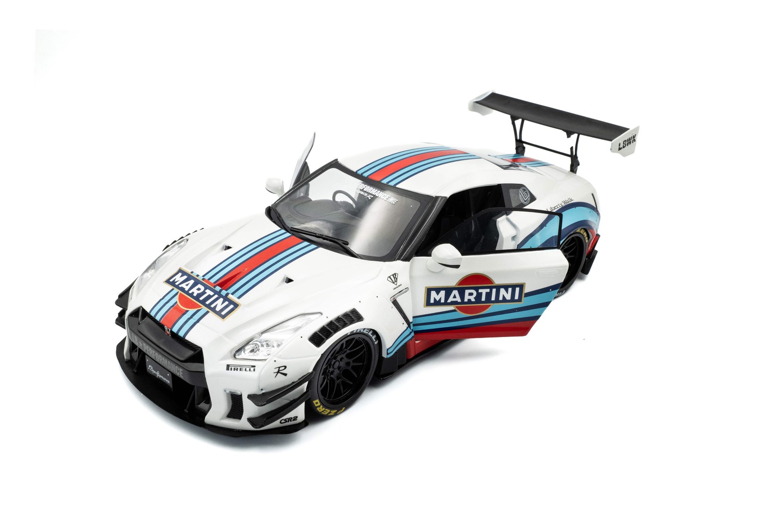 Solido 2024 Nissan GT-R (R35) W/ Liberty Walk Body Kit 2.0 Martini Racing 1:18