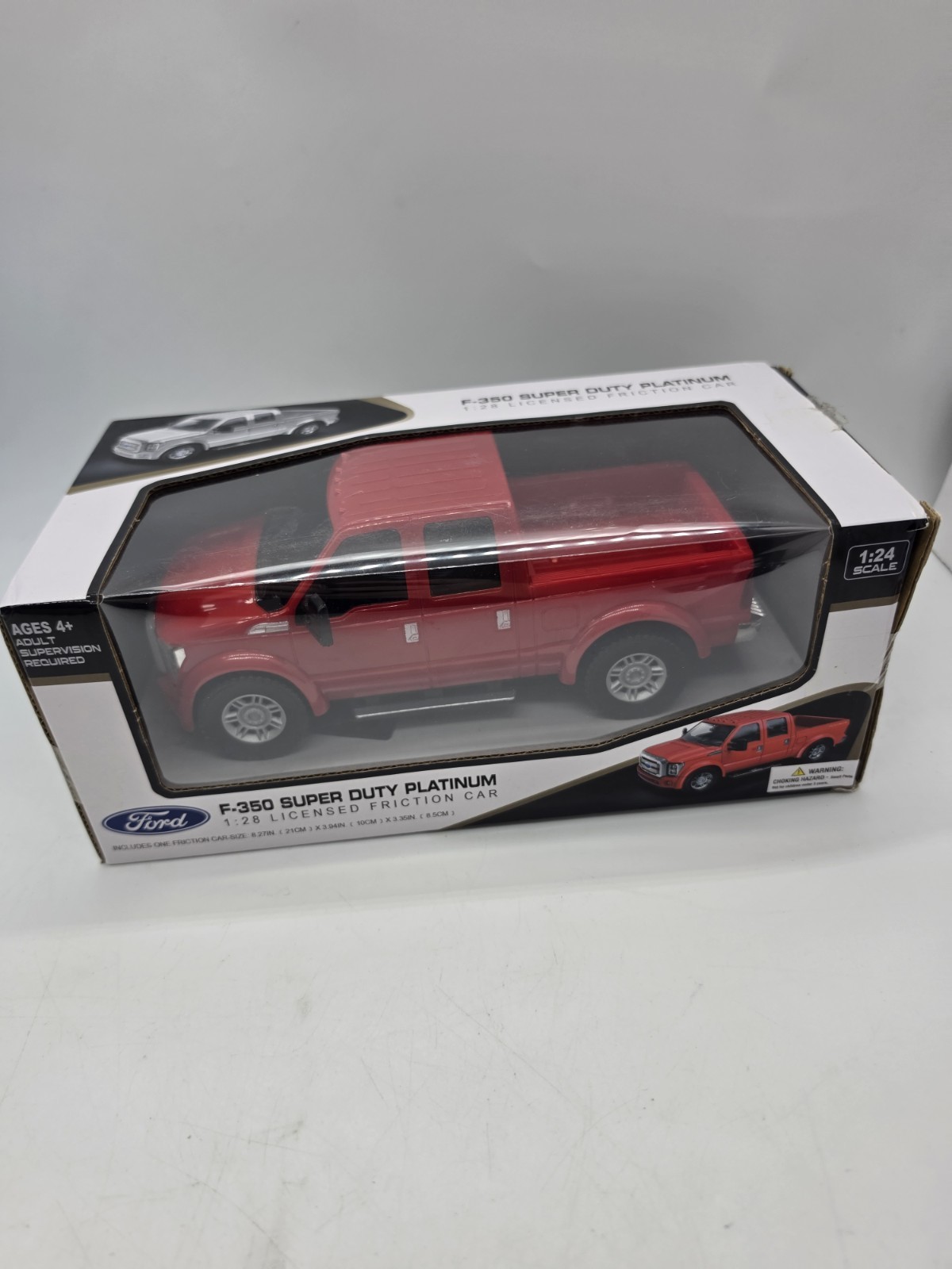 Ford F-350 Super Duty Platinum Red Pickup Truck 1:28 Scale Licensed Friction NEW