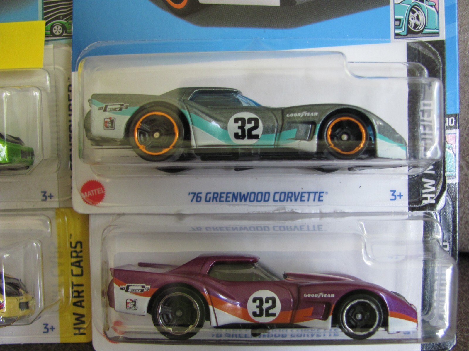 HOT WHEELS Set of 4 – 1976 Greenwood Chevy Corvettes NEW Nice