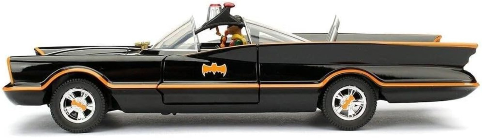 1966 Classic TV Batmobile Die-Cast Car with Batman Robin Figures Collectible