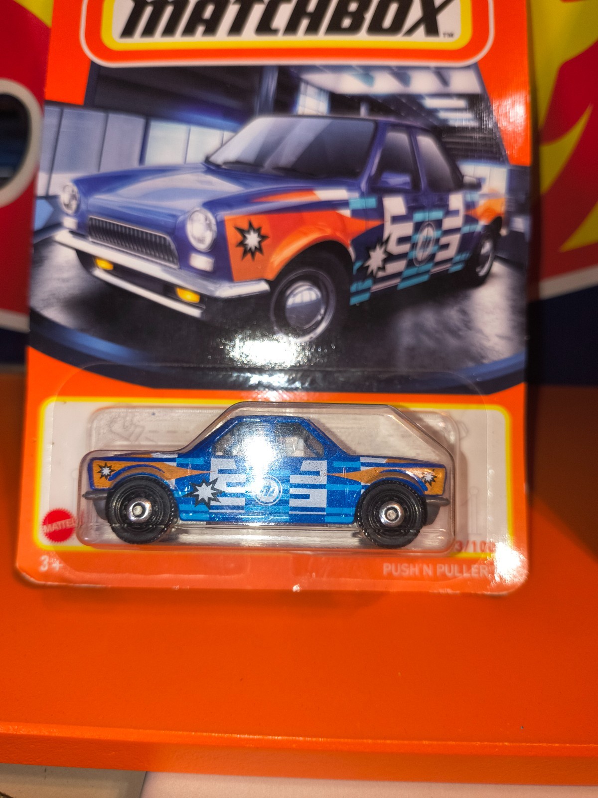 ➽ 2023 Matchbox PUSH N PULLER #53 ☆blue/white; 70 Years 🛞Showroom ➽Metal