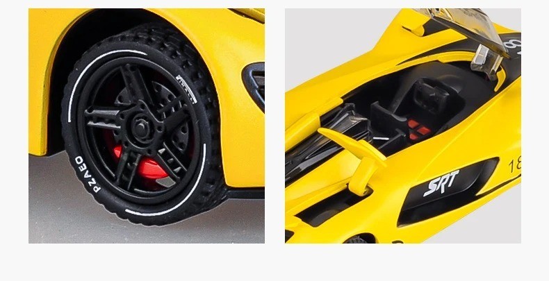 1:32 SRT Tomahawk XVGT Alloy Sports Car Model Diecast with Sound & Light