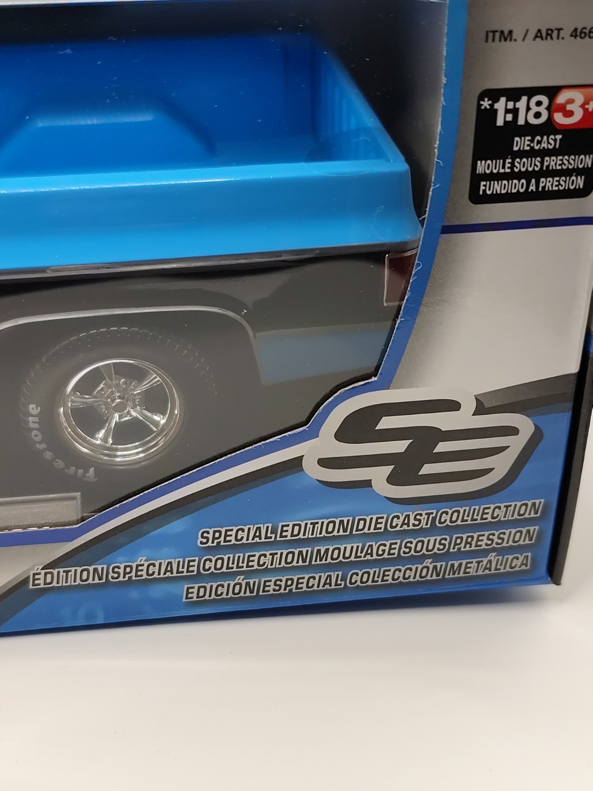 Maisto 1:18 1974 Chevrolet C10 Cheyenne Super Pickup Truck Blue Black Stripe New