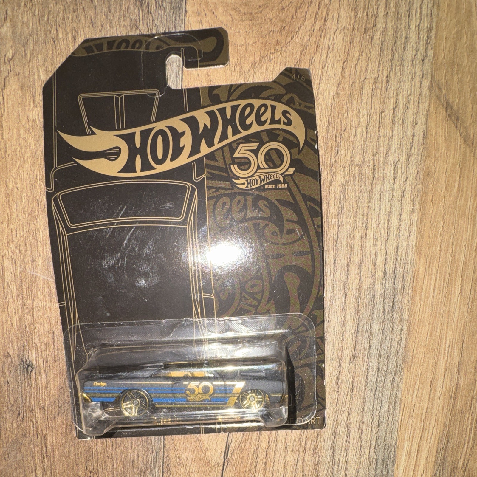 Hot Wheels 50th Anniversary ’68 Dodge Dart Black/Gold/Blue Diecast 1:64 Unopened