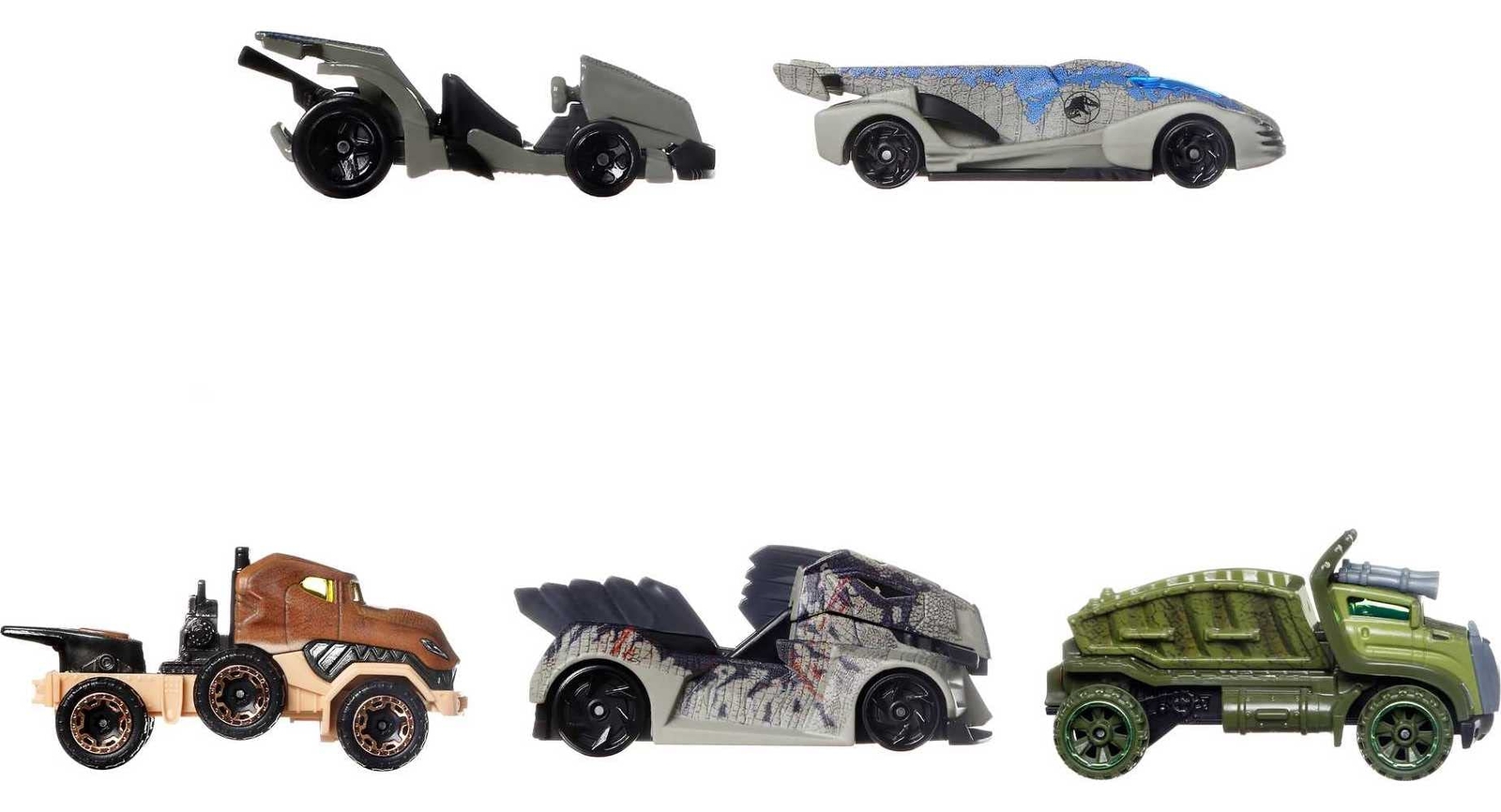 Hot Wheels Jurassic World Character Cars 5 Pack Multicolor Toy Vehicles