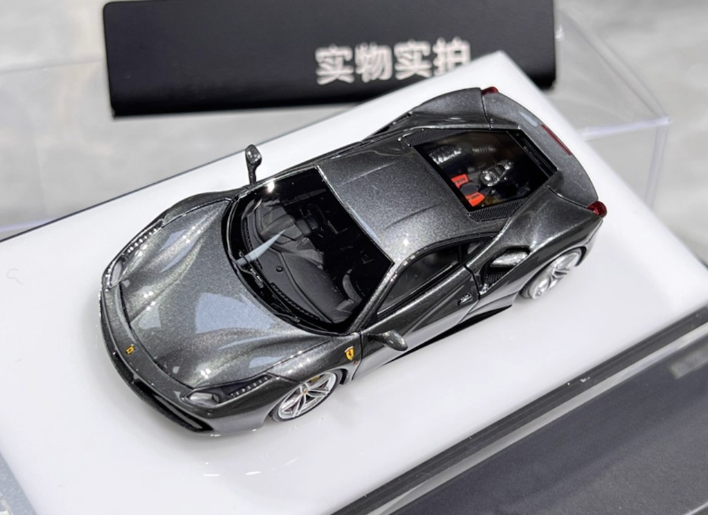 1:64 CL Gray 488 GTB Hard Top Sports Model Diecast Resin Car