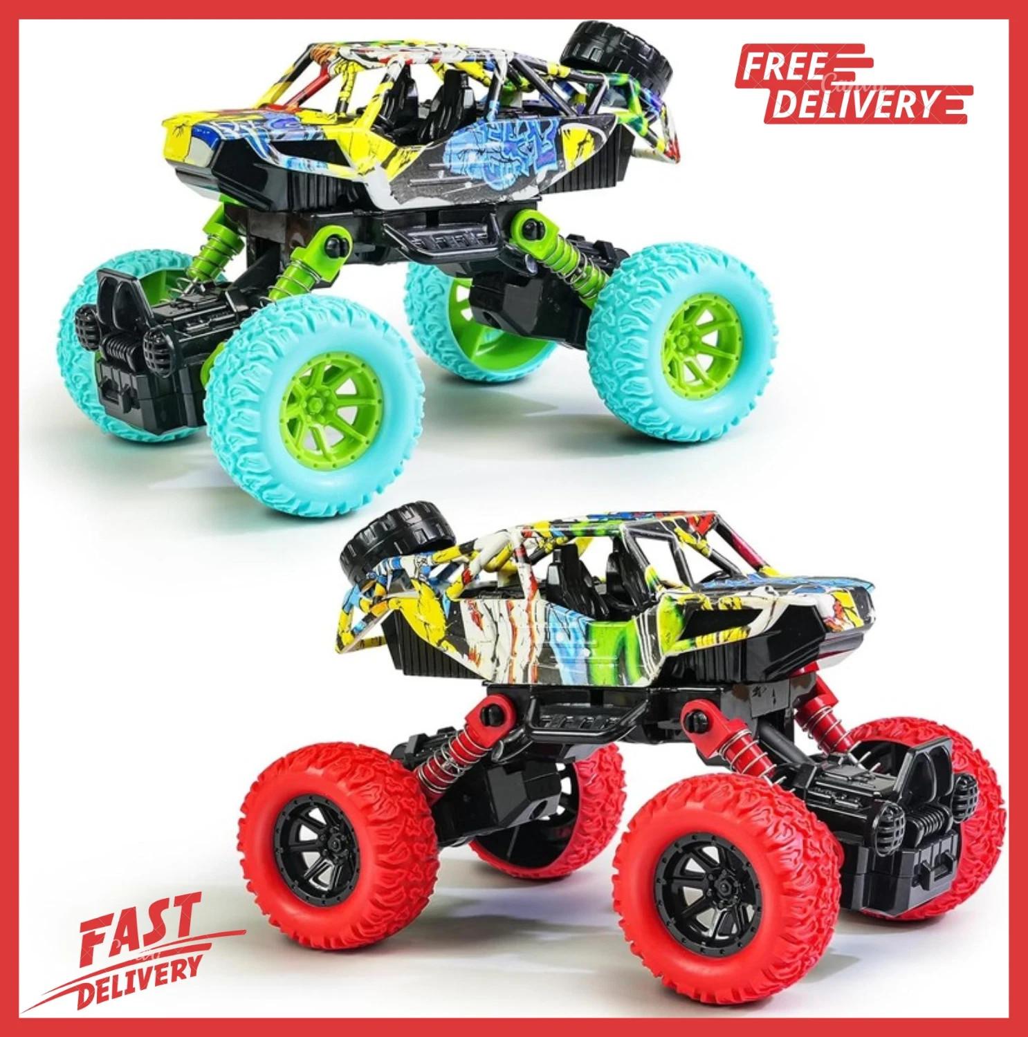 6.3 Inch Monster Truck Toys for Boys 3 4 5 6 7 Years Old, Pull Back Friction Pow