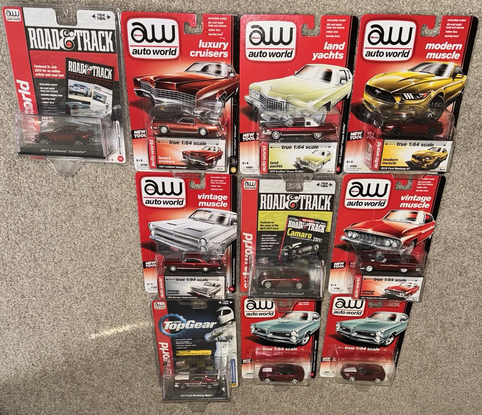 AutoWorld Auto World Ultra Ruby Red’s Chase AW Lot Of 22 Diecast Collector Cars