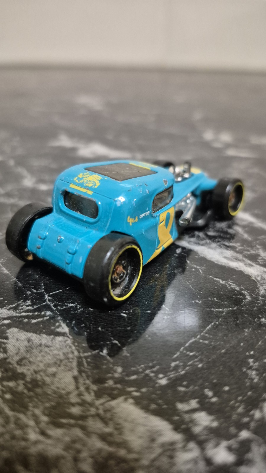 Hot Wheels Diecast Yes Optus Mod Rod Diecast Car Blue and Yellow 1/64 2019