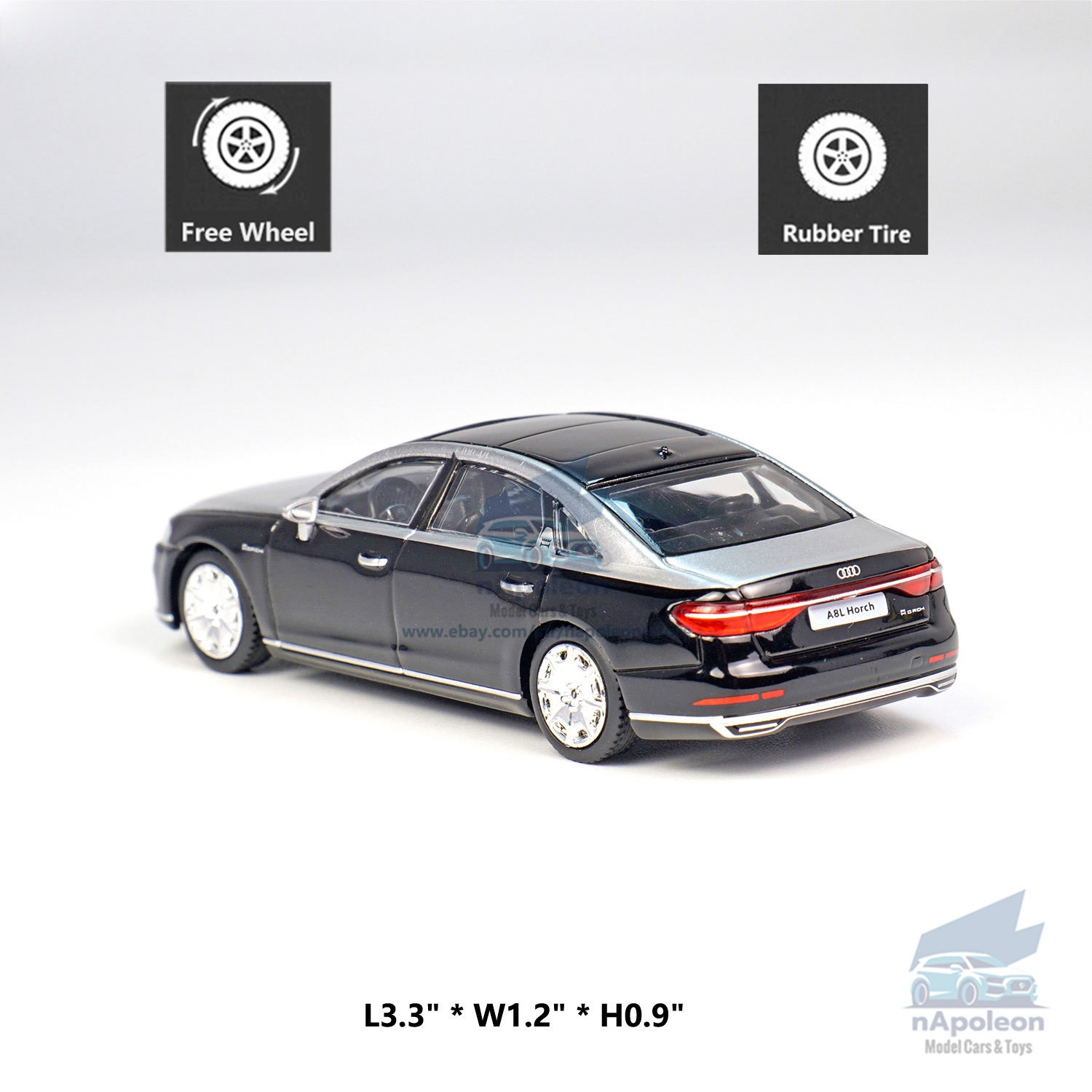 1:64 Audi A8L Horch 2021 Two-Tone Diecast Model Car Kids Gift Collection Display