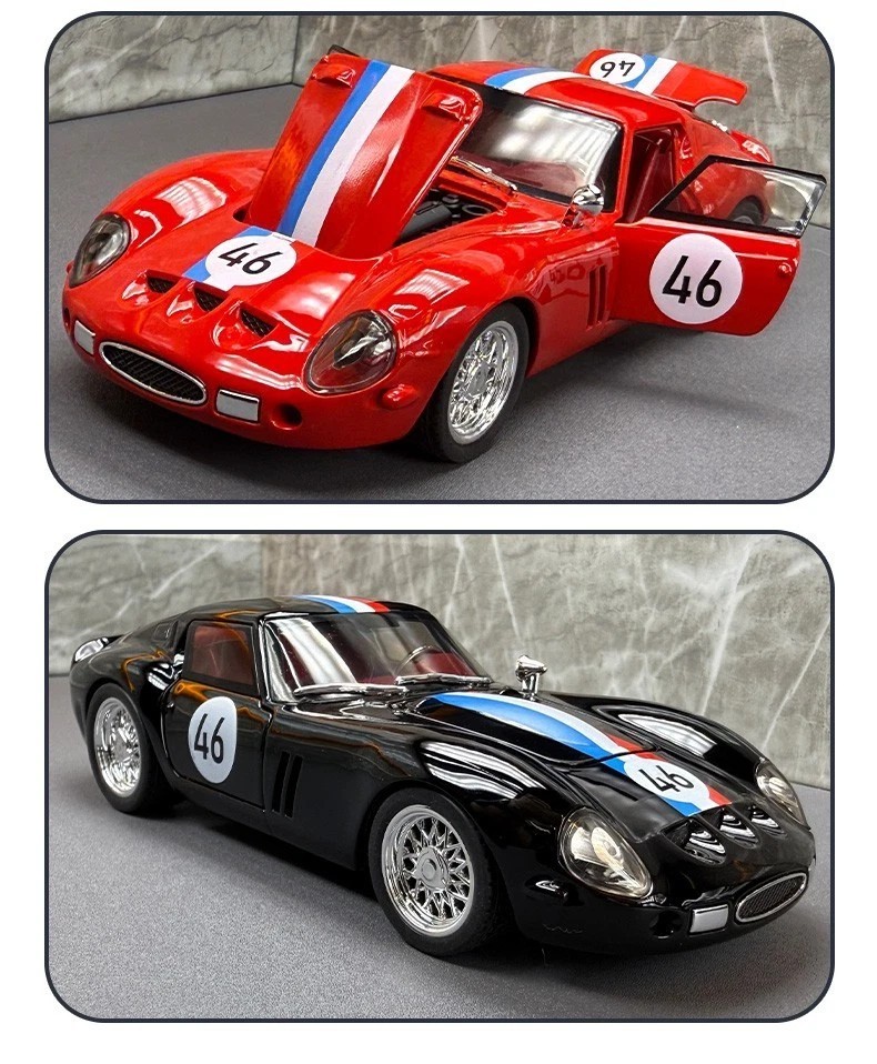 1:32 1964 Ferrari 250 GTO Diecast Alloy Car Model – Light Sound Pull-Back Toy