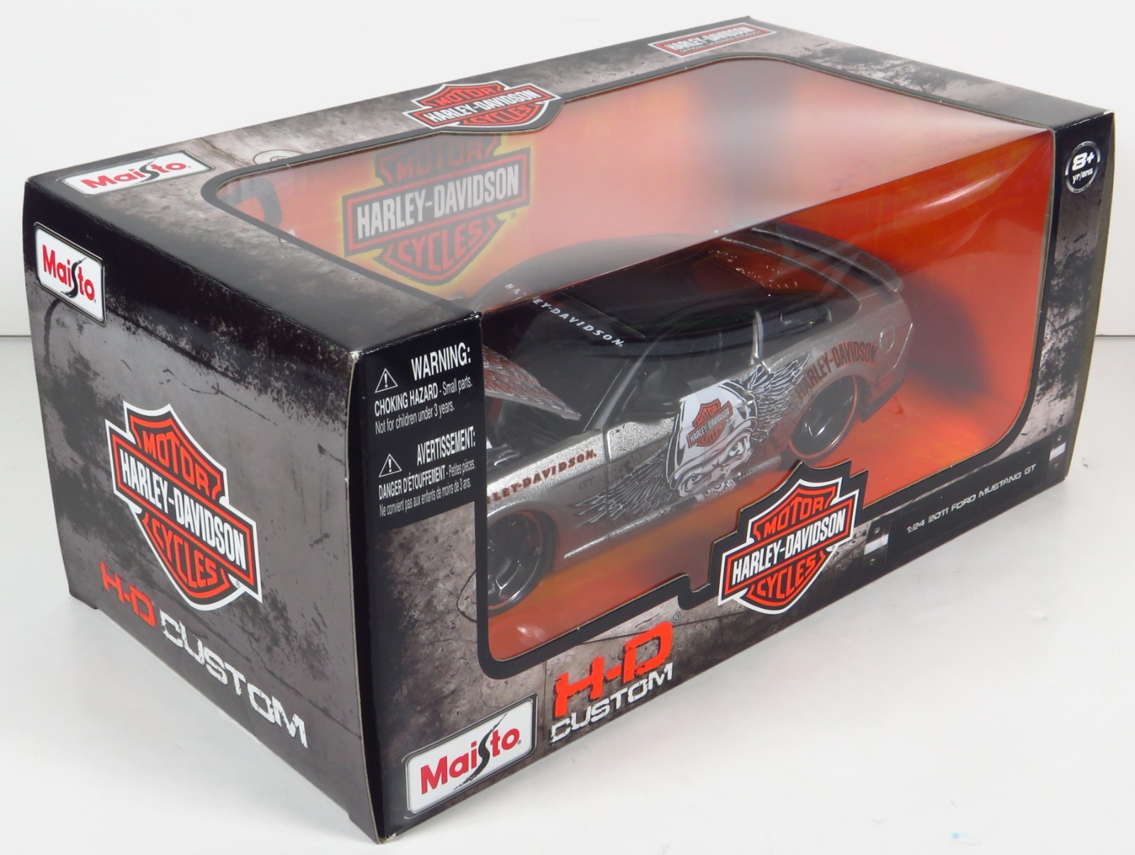 Maisto H-D Custom 2011 Ford Mustang GT Harley Davidson Silver & Black HD 1:24