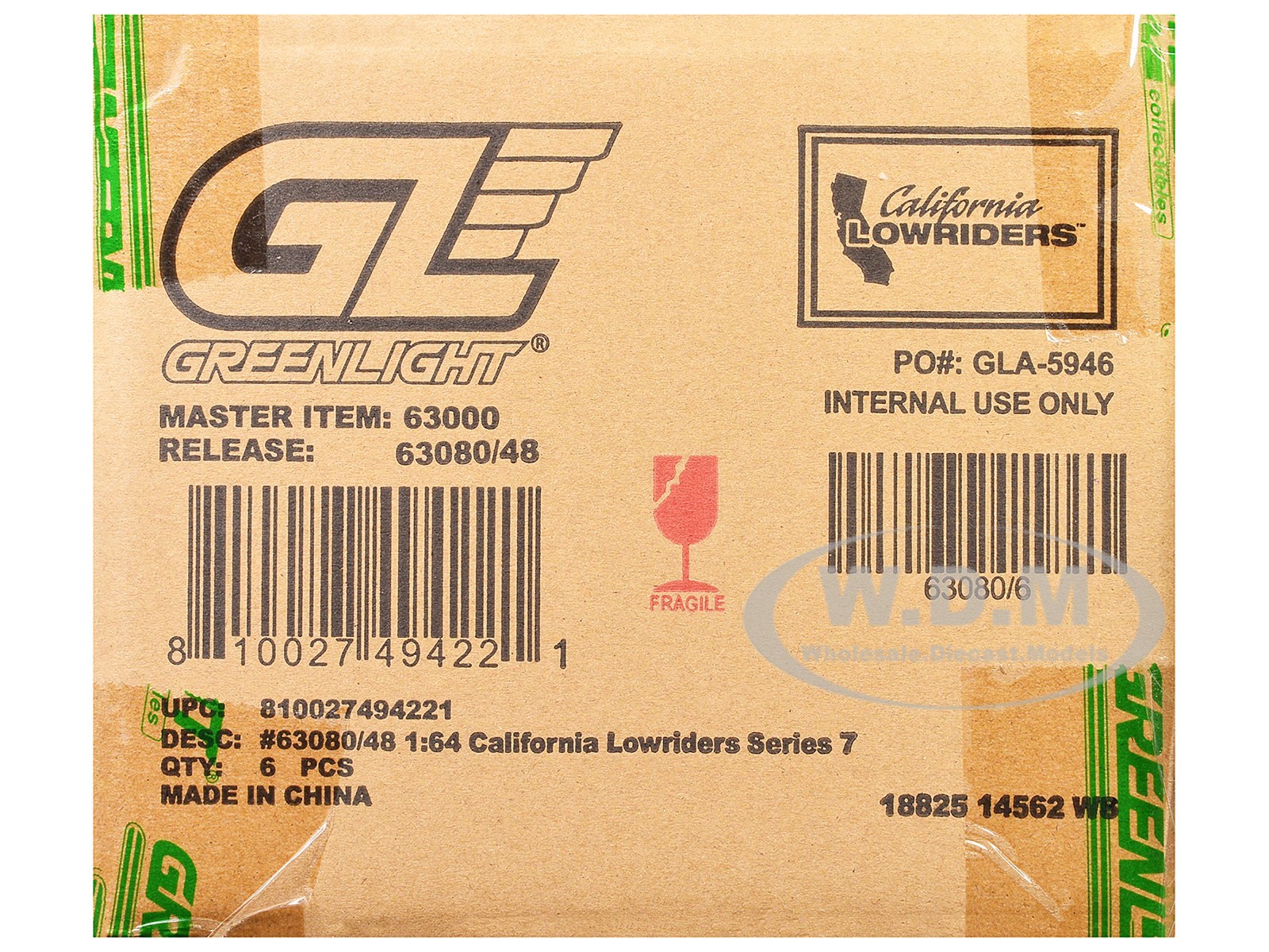 CALIFORNIA LOWRIDERS SERIES 7 SET OF 6 PCS 1/64 DIECAST BY GREENLIGHT 63080