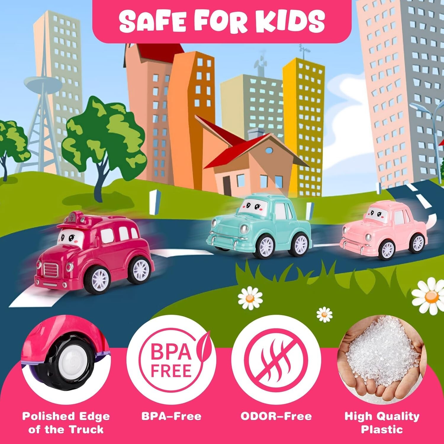 Toddler Truck Kids Car Toy Vehicle with Light & Sound for 3+ Girls, XMAS Gift UK