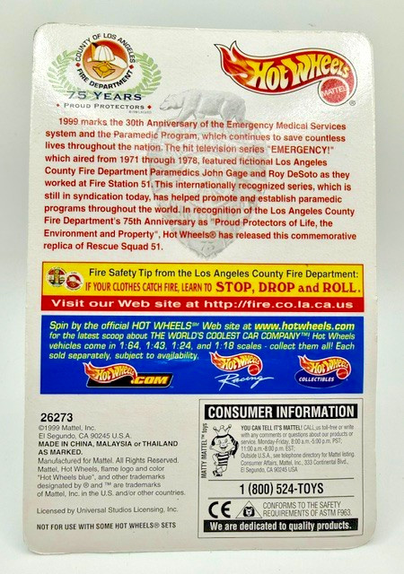 Hot Wheels EMERGENCY Los Angeles County Fire Department Squad 51 #26273