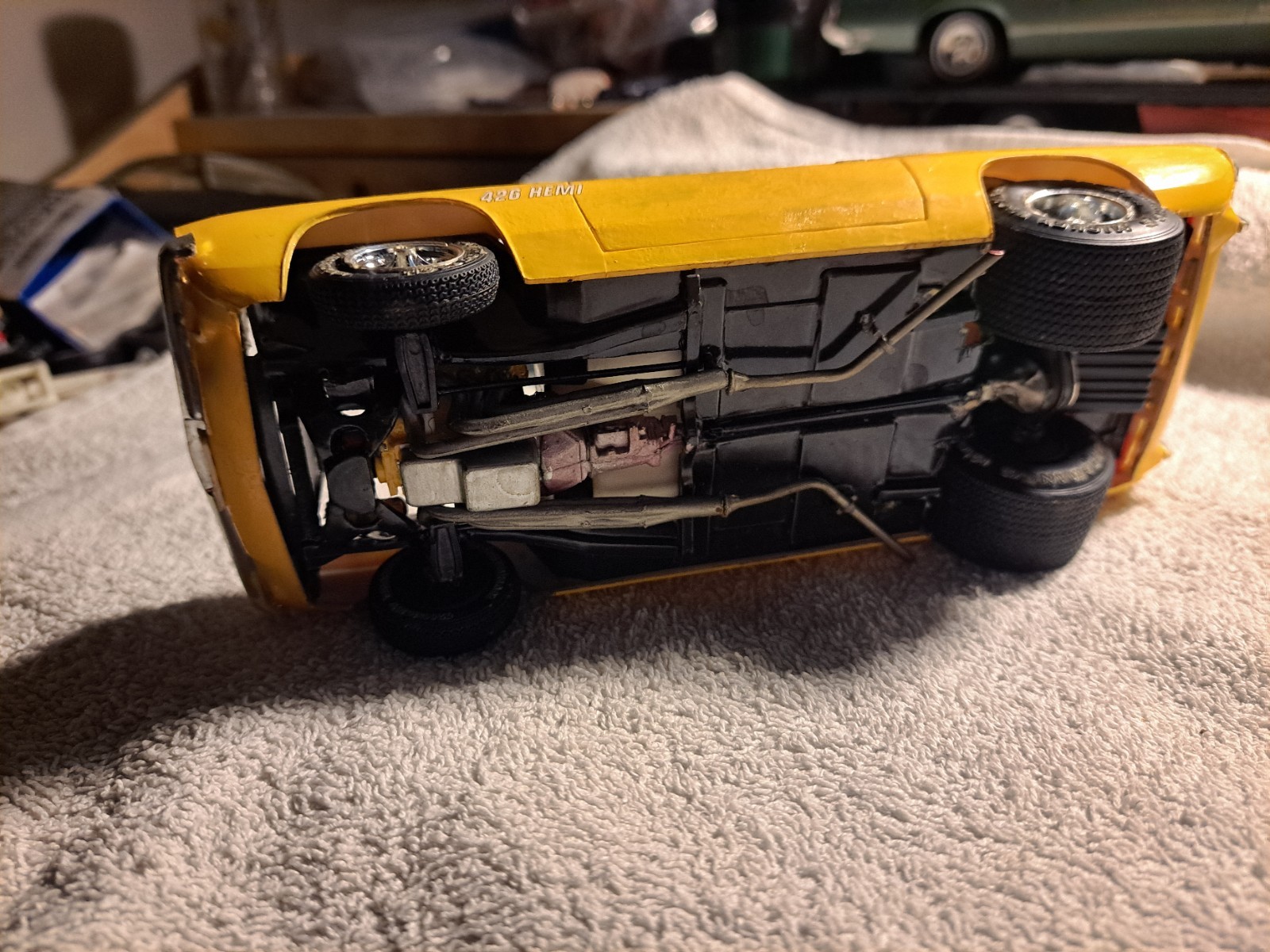 Yellow/Black Plymouth Barracuda ‘Cuda 426 HEMI Model Car, Used