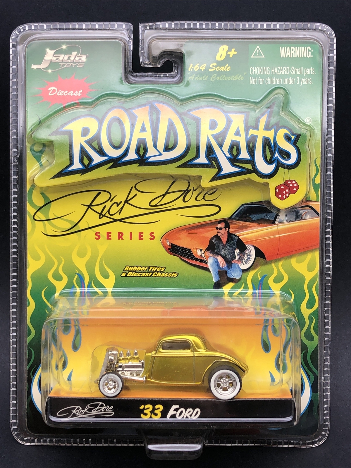 Jada Road Rats Rick Dore Series 1933 33 Ford Gold Diecast Rubber Tires 1/64
