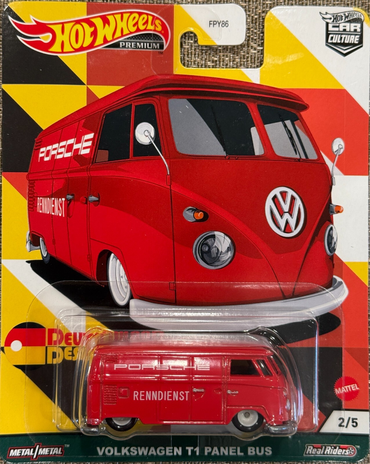Hot Wheels Deutschland Designs Volkswagen T1 Panel bus,Free Shipping & Protector