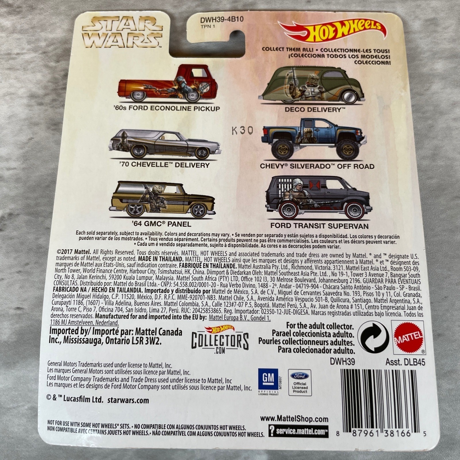 Hot Wheels Star Wars Bounty Hunter Series Complete Set of 6 Real Riders Diecast