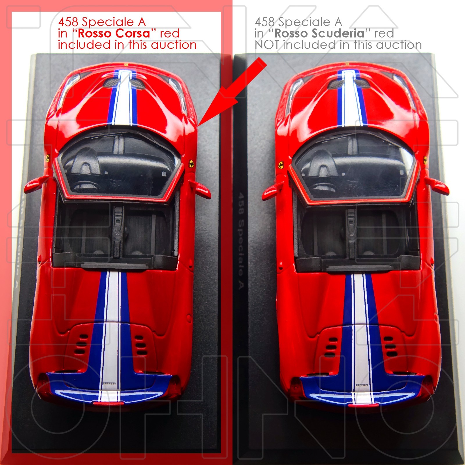 Ferrari 458 Speciale A KYOSHO 1:64 COLLECTION 12 Rosso Corsa Red + Black Rim NIB