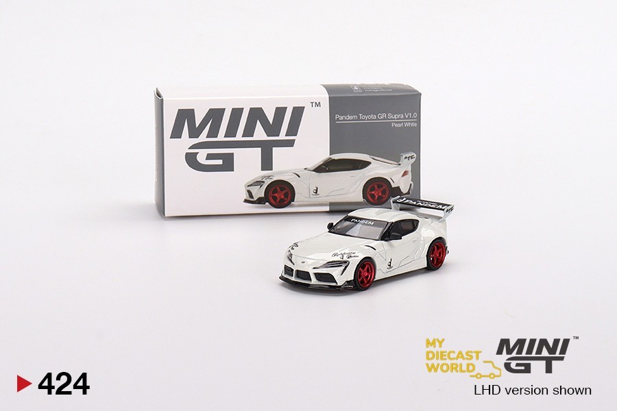 1:64 Mini GT #424 Pandem Toyota GR Supra V1.0 Pearl White MGT00424